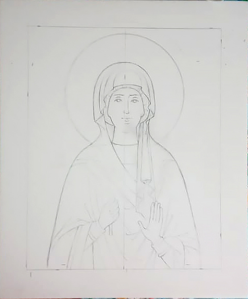 Ирина, великомученница, поясная, писаная икона