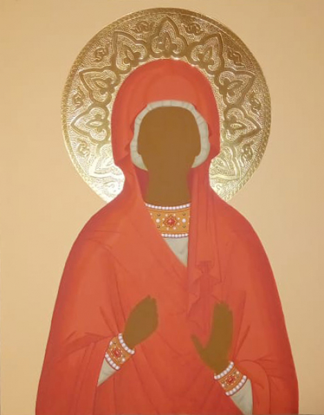 Ирина, великомученница, поясная, писаная икона