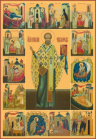 Николай Чудотворец с житием, икона (арт.5806)